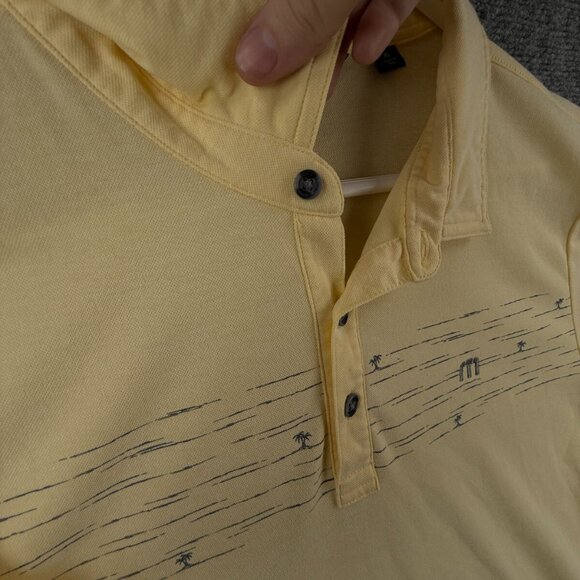 Travis Mathew Golf Polo Shirt Yellow Short Sleeve Beach Palm Tree XL Pima Blend - Picture 10 of 12